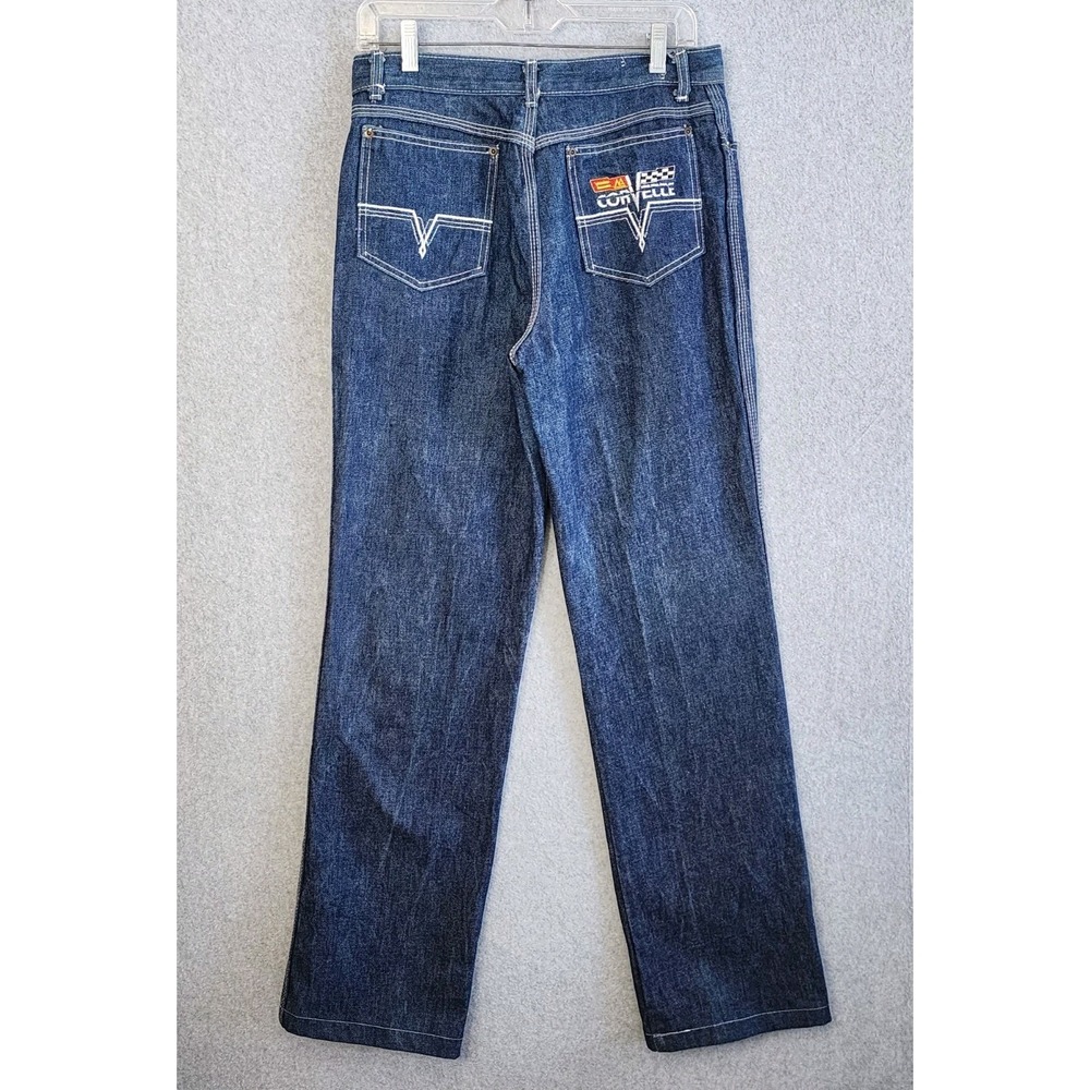 Corvette Racing Jeans Junior Size 12 Dark Blue Vintage Straight Leg High Rise